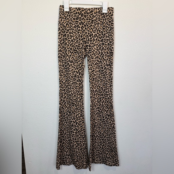 VIBE Leopard Print Bell Bottom Pants Y2K flare style - Picture 3 of 6